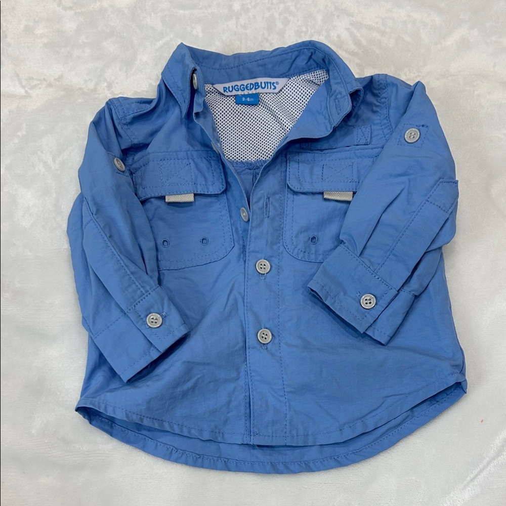 Rugged Butts Baby Boy UPF50+ Sun Protective Button Down Shirt